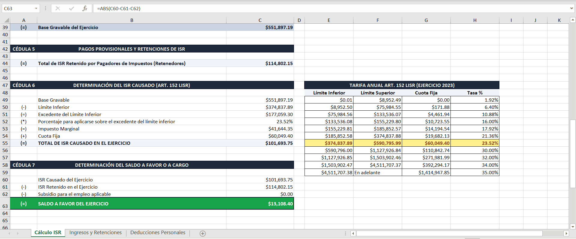 Vista previa del archivo Excel de hoja de trabajo FED para el SAT